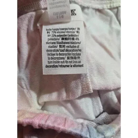 Victorias Secret PINK Womens Sleepwear Sweatpants Large Rainbow Tie Dye NIP NEW
